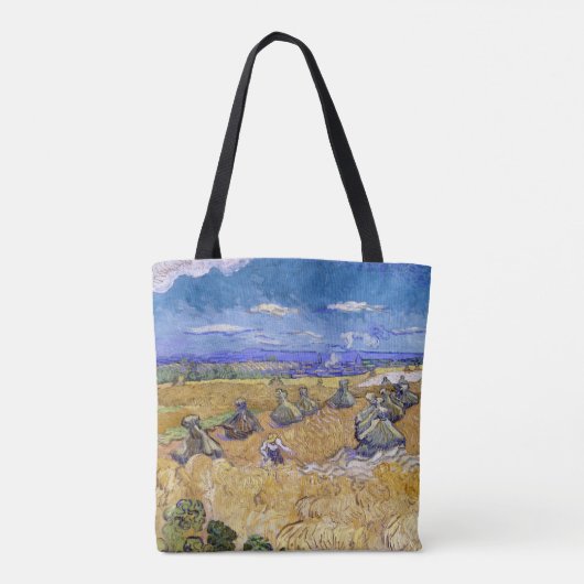 Vincent van Gogh - Tarwe Stacks met luiers Tote Bag (Achterkant)
