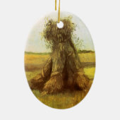 Vincent van Gogh - Tarwehalmen Keramisch Ornament (Achterkant)