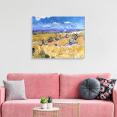 Vincent van Gogh - Tarwestacks met maaier Canvas Afdruk (Insitu (Woonkamer))