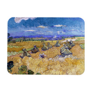 Vincent van Gogh - Tarwestapels met maaier Magneet