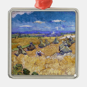 Vincent van Gogh - Tarwestapels met maaier Metalen Ornament
