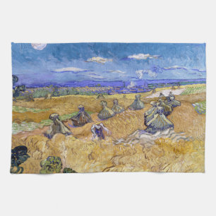 Vincent van Gogh - Tarwestapels met maaier Theedoek