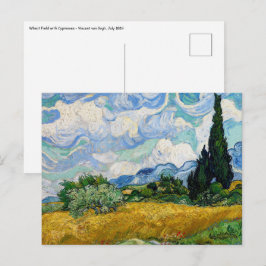 Vincent Van Gogh - Tarweveld met cipressen Briefkaart
