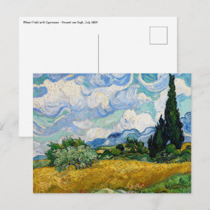 Vincent Van Gogh - Tarweveld met cipressen Briefkaart