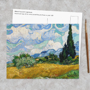 Vincent Van Gogh - Tarweveld met cipressen Briefkaart