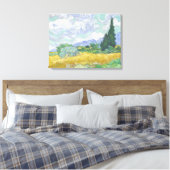 Vincent van Gogh, tarweveld met cipressen Canvas Afdruk (Insitu (Slaapkamer))