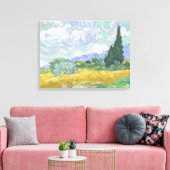 Vincent van Gogh, tarweveld met cipressen Canvas Afdruk (Insitu (Woonkamer))