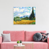 Vincent Van Gogh - Tarweveld met cipressen Canvas Afdruk (Insitu (Woonkamer))