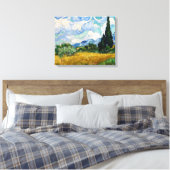 Vincent Van Gogh - Tarweveld met cipressen Canvas Afdruk (Insitu (Slaapkamer))