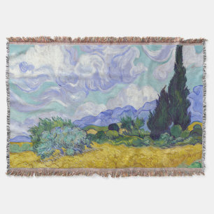 Vincent Van Gogh - Tarweveld met cipressen Deken