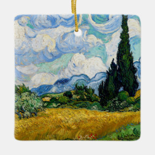 Vincent Van Gogh - Tarweveld met cipressen Keramisch Ornament