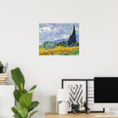 Vincent Van Gogh - Tarweveld met cipressen Poster (Thuiskantoor)