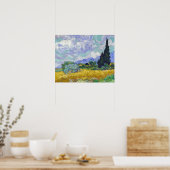 Vincent Van Gogh - Tarweveld met cipressen Poster (Keuken)