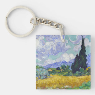 Vincent Van Gogh - Tarweveld met cipressen Sleutelhanger