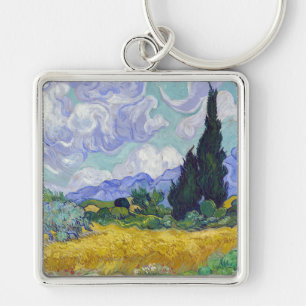 Vincent Van Gogh - Tarweveld met cipressen Sleutelhanger