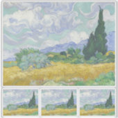 Vincent van Gogh, tarweveld met cipressen Sticker (Voorkant)