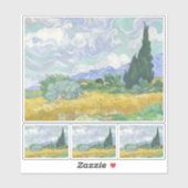 Vincent van Gogh, tarweveld met cipressen Sticker (Vel)
