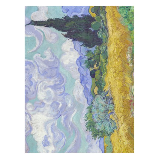 Vincent Van Gogh - Tarweveld met cipressen Tafelkleed (Voorkant)