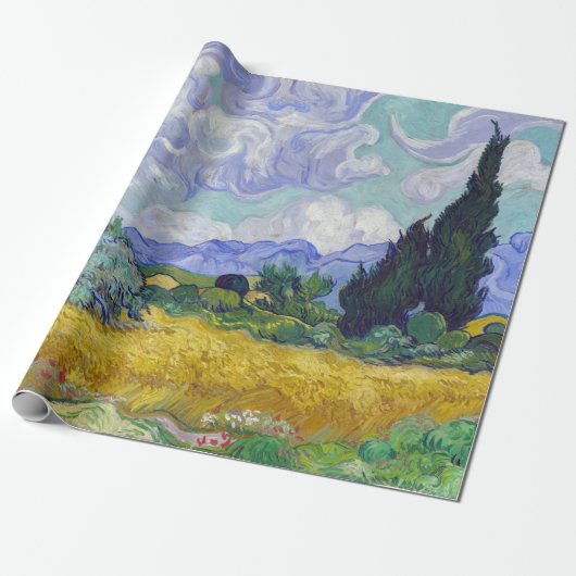 Vincent Van Gogh - Tarweveld met Cypresse Cadeaupapier (Uitgerold)