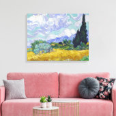 Vincent Van Gogh - Tarweveld met Cypresse Canvas Afdruk (Insitu (Woonkamer))