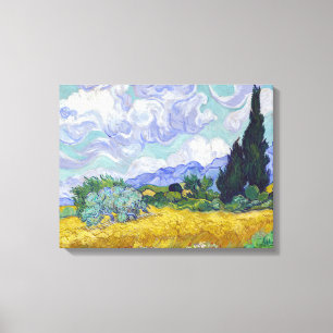 Vincent Van Gogh - Tarweveld met Cypresse Canvas Afdruk