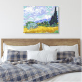 Vincent Van Gogh - Tarweveld met Cypresse Canvas Afdruk (Insitu (Slaapkamer))