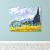 Vincent Van Gogh - Tarweveld met Cypresse Canvas Afdruk (Insitu (Houten vloer))