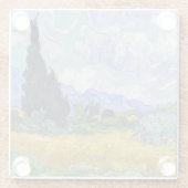 Vincent Van Gogh - Tarweveld met Cypresse Glazen Onderzetter (Achterkant)