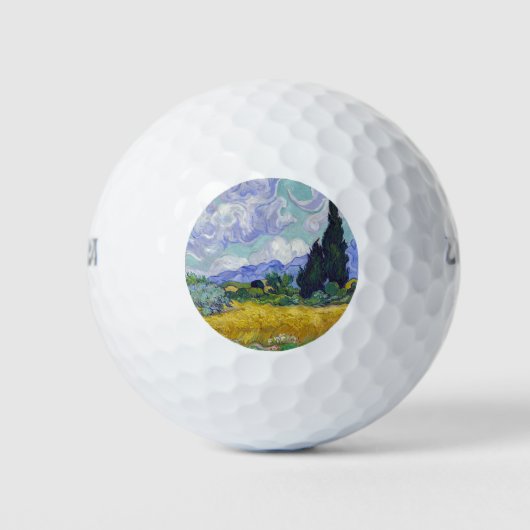Vincent Van Gogh - Tarweveld met Cypresse Golfballen (Voorkant)