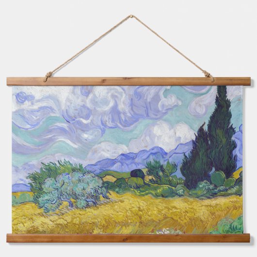 Vincent Van Gogh - Tarweveld met Cypresse Hangend Wandkleed (Voorkant)