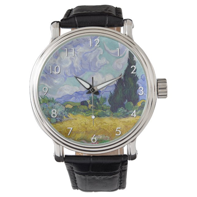 Vincent Van Gogh - Tarweveld met Cypresse Horloge (Voorkant)