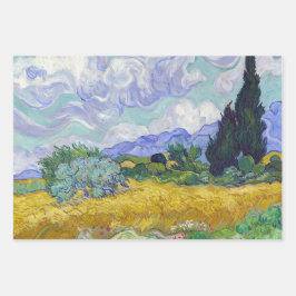 Vincent Van Gogh - Tarweveld met Cypresse Inpakpapier Vel