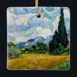 Vincent Van Gogh - Tarweveld met Cypresse Keramisch Ornament<br><div class="desc">Wheat Field met Cypresses / Champ de ble avec cypres - Vincent Van Gogh,  juli 1889</div>