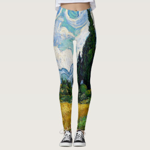 Vincent Van Gogh - Tarweveld met Cypresse Leggings