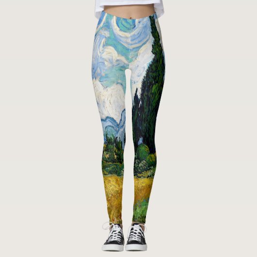 Vincent Van Gogh - Tarweveld met Cypresse Leggings (Voorkant)