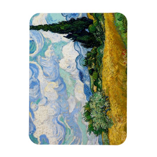 Vincent Van Gogh - Tarweveld met Cypresse Magneet (Verticaal)