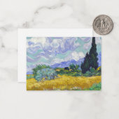 Vincent Van Gogh - Tarweveld met Cypresse Notitiekaartje (Voorkant / Achterkant in situ)