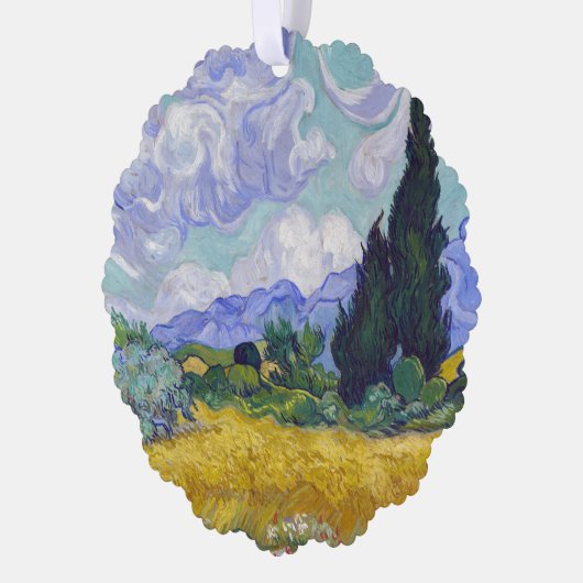 Vincent Van Gogh - Tarweveld met Cypresse Ornament Kaart (Links)