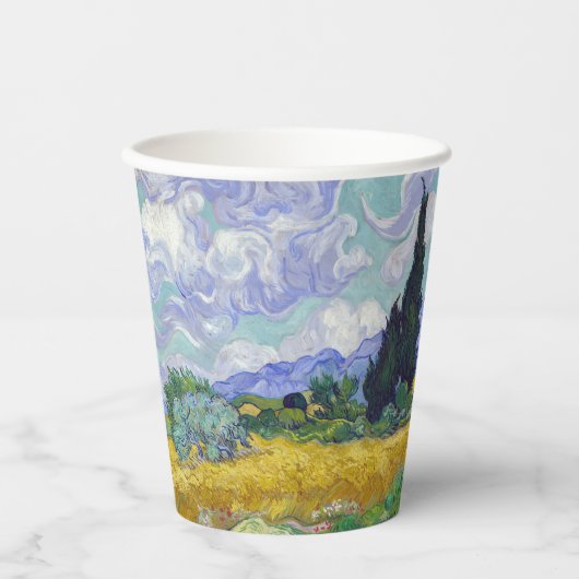Vincent Van Gogh - Tarweveld met Cypresse Papieren Bekers (Voorkant)