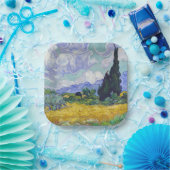 Vincent Van Gogh - Tarweveld met Cypresse Papieren Bordje (Feest)