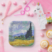 Vincent Van Gogh - Tarweveld met Cypresse Papieren Bordje (Feest)