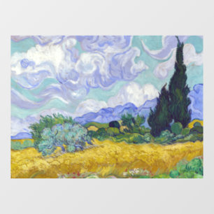 Vincent Van Gogh - Tarweveld met Cypresse Raamsticker