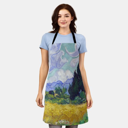 Vincent Van Gogh - Tarweveld met Cypresse Schort (Gedragen)