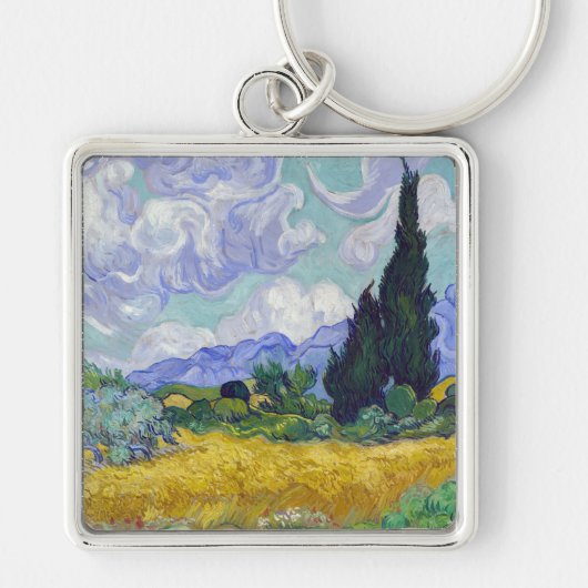 Vincent Van Gogh - Tarweveld met Cypresse Sleutelhanger (Voorkant)