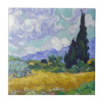 Vincent Van Gogh - Tarweveld met Cypresse Tegeltje<br><div class="desc">Wheat Field met Cypresses / Champ de ble avec cypres - Vincent Van Gogh,  september 1889</div>