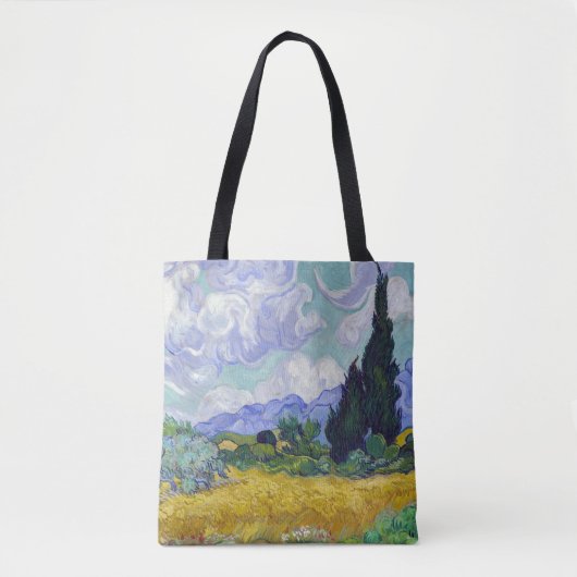 Vincent Van Gogh - Tarweveld met Cypresse Tote Bag (Voorkant)