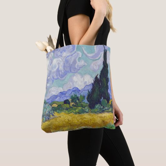 Vincent Van Gogh - Tarweveld met Cypresse Tote Bag (Dichtbij)