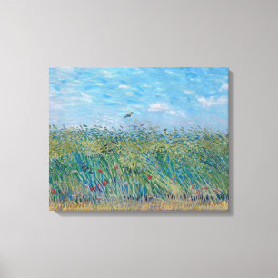 Vincent Van Gogh - Tarweveld met een Lark Canvas Afdruk