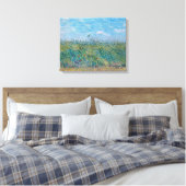 Vincent Van Gogh - Tarweveld met een Lark Canvas Afdruk (Insitu (Slaapkamer))
