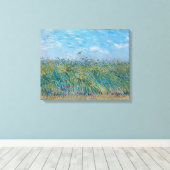 Vincent Van Gogh - Tarweveld met een Lark Canvas Afdruk (Insitu (Houten vloer))